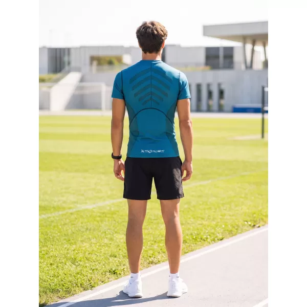  Tricou de compresie funcțională pentru bărbați cu premiu cu mânecă scurtă ALTISPORT VOJ/ALM095TR04 KEROSEN 