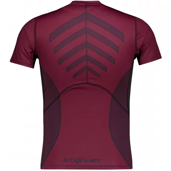  Tricou de compresie funcțională pentru bărbați cu premiu cu mânecă scurtă ALTISPORT VOJ/ALM095TR04 VIN ROȘU 