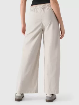 Pantalonii pentru doamne 4F WSS25TTROF1012 BEJ