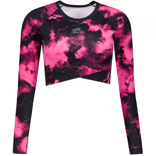  Top funcțional pentru femei cu mâneci lungi premium ALTISPORT VOJ/ALW066TR04 NEGRU -PINK 