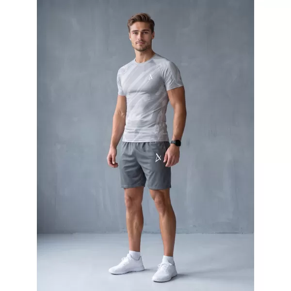  Tricou de compresie funcțională pentru bărbați cu premiu cu mânecă scurtă ALTISPORT VOJ/ALM072TR04 GRI 