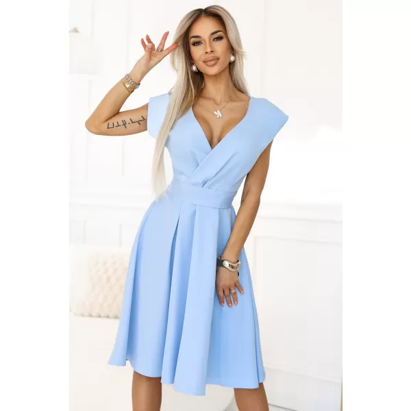  Rochie NUMOCO SCARLETT 348-12 ALBASTRU DESCHIS 