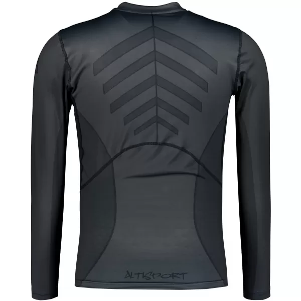  Tricou de compresie funcțională pentru bărbați cu premium cu mânecă lungă ALTISPORT VOJ/ALM095TR03 NEGRU 