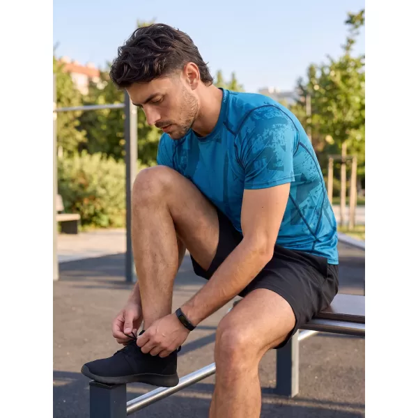  Tricou de compresie funcțională pentru bărbați cu premiu cu mânecă scurtă ALTISPORT VOJ/ALM079TR04 ALBASTRU 