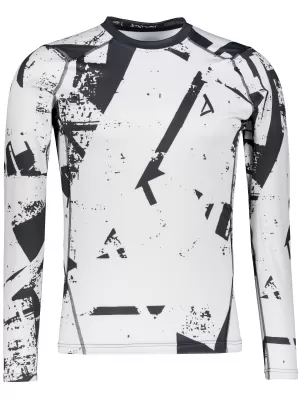 Tricou de compresie funcțională pentru bărbați cu premium cu mânecă lungă ALTISPORT VOJ/ALM079TR03 NEGRU -GRAY