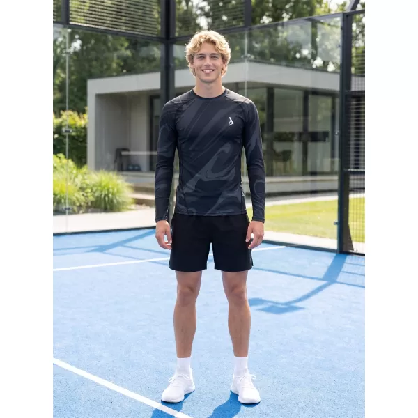  Tricou de compresie funcțională pentru bărbați cu premium cu mânecă lungă ALTISPORT VOJ/ALM072TR03 NEGRU 