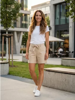 Pantaloni scurți pentru doamne ALTISPORT ETHEL BEJ
