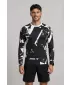 Tricou de compresie funcțională pentru bărbați cu premium cu mânecă lungă ALTISPORT VOJ/ALM079TR03 ALB -NEGRU