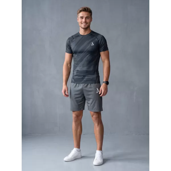  Tricou de compresie funcțională pentru bărbați cu premiu cu mânecă scurtă ALTISPORT VOJ/ALM072TR04 NEGRU 