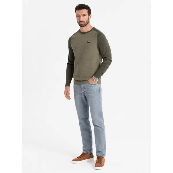  Pulover pentru bărbați OMBRE OM-SWSW-0121 MĂSLIN 