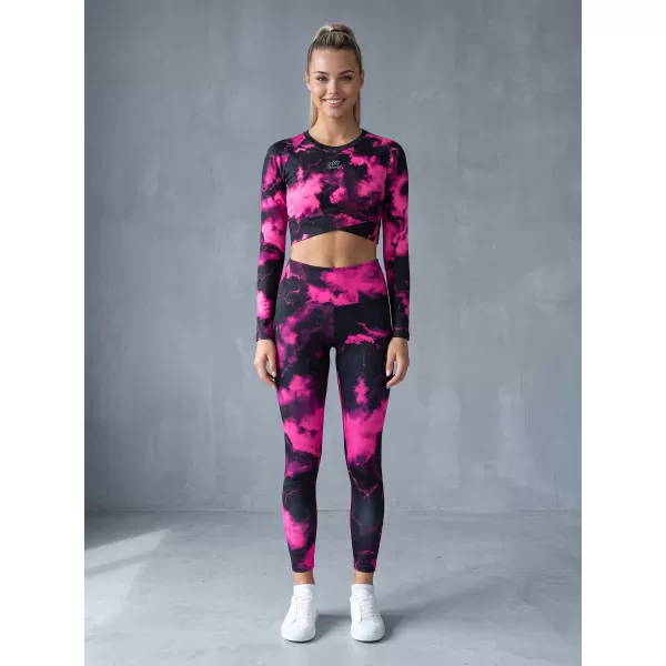  Top funcțional pentru femei cu mâneci lungi premium ALTISPORT VOJ/ALW066TR04 NEGRU -PINK 