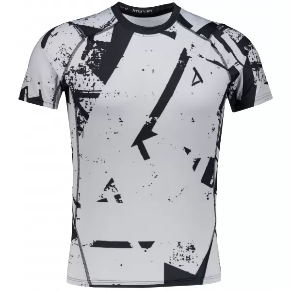  Tricou de compresie funcțională pentru bărbați cu premiu cu mânecă scurtă ALTISPORT VOJ/ALM079TR04 NEGRU -GRAY 