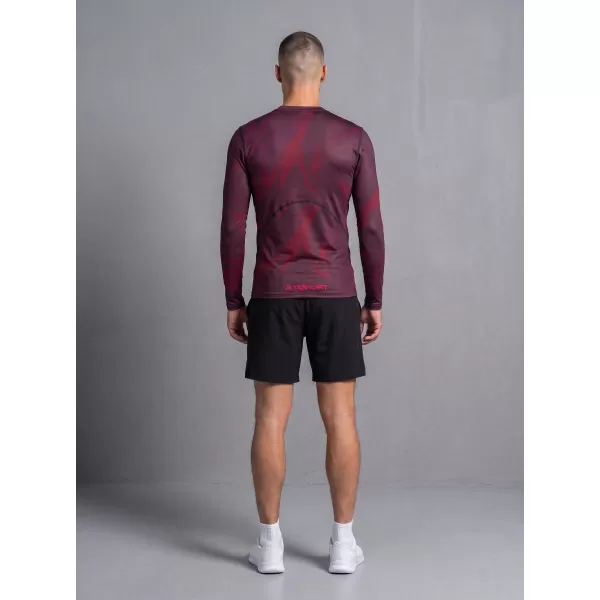  Tricou de compresie funcțională pentru bărbați cu premium cu mânecă lungă ALTISPORT VOJ/ALM072TR03 VIN ROȘU 