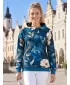 Premium cu hanorac funcțional pentru femei ALTISPORT VOJ/ALW097MI01 FLORI ALBASTRE