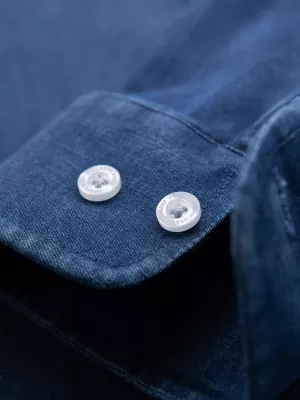 Cămaşă OMBRE OM-SHDS-0180 ALBASTRU ÎNCHIS