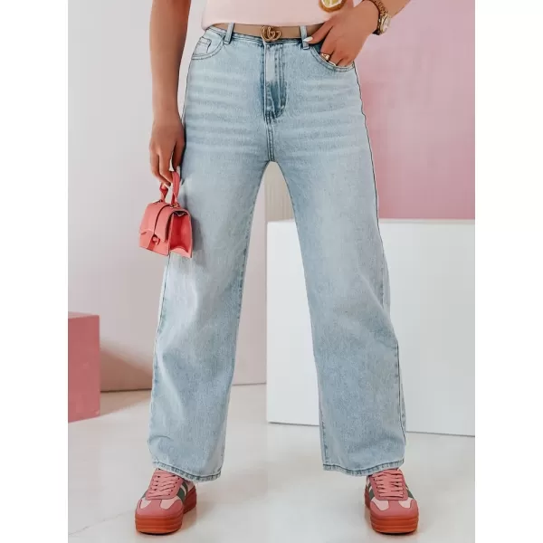  Pantalonii pentru doamne DSTREET FLOWLESS UY2682 ALBASTRU 