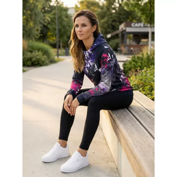  Premium cu hanorac funcțional pentru femei ALTISPORT VOJ/ALW055MI01 NEGRU -PINK 