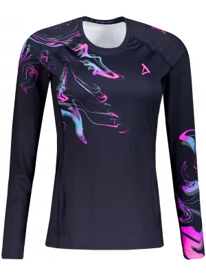 Tricou funcțional pentru femei cu mâneci lungi premium ALTISPORT VOJ/ALW064TR03 NEGRU -PINK