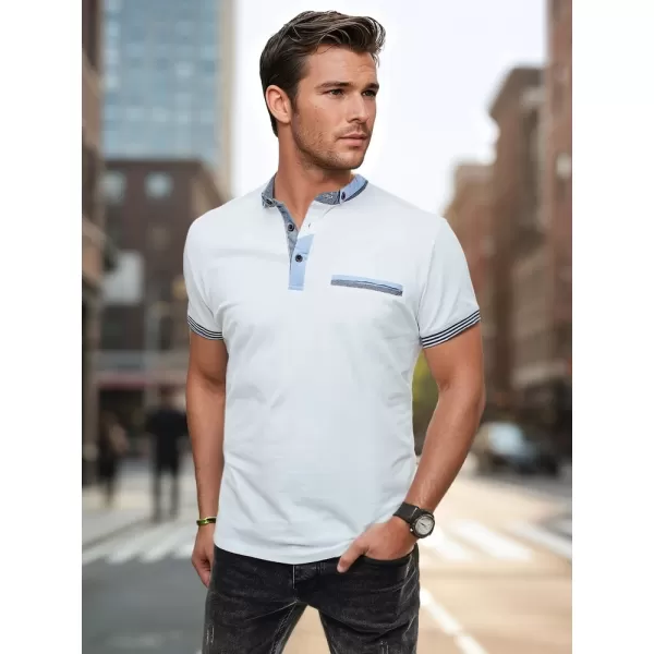  Mens t -thirt cu guler DSTREET PX0622 ALB 
