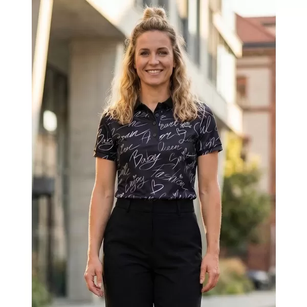  Tricou funcțional pentru femei cu guler premium ALTISPORT VOJ/ALW084TR05 NEGRU 