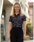 Tricou funcțional pentru femei cu guler premium ALTISPORT VOJ/ALW084TR05 NEGRU