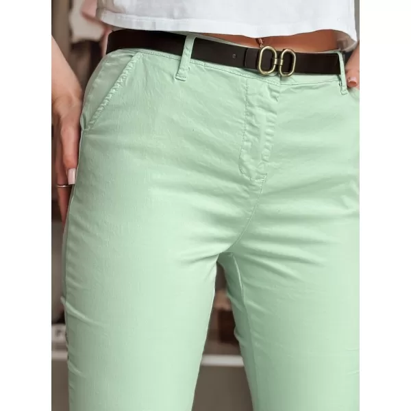  Pantalonii pentru doamne DSTREET LINESKA UY2574 VERDE DESCHIS 