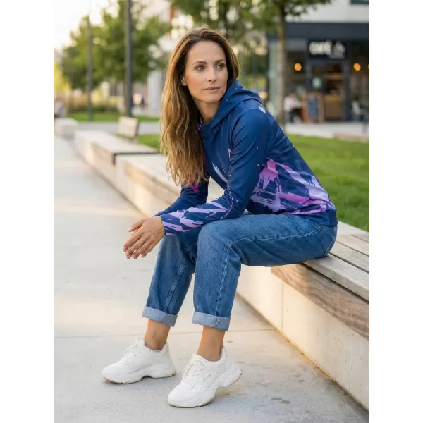  Premium cu hanorac funcțional pentru femei ALTISPORT VOJ/ALW074MI01 ALBASTRU-VIOLETĂ 