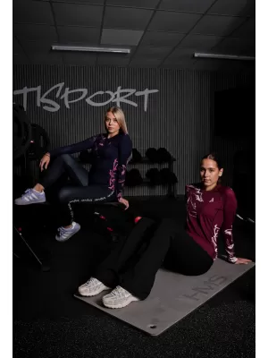 Tricou funcțional pentru femei cu mâneci lungi premium ALTISPORT VOJ/ALW064TR03 ALBASTRU -PINK