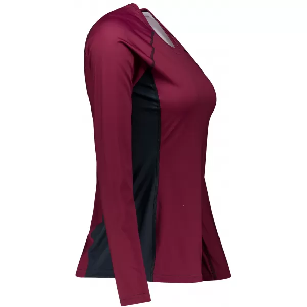  Tricou funcțional pentru femei cu mâneci lungi premium ALTISPORT VOJ/ALW078TR03 VIN ROȘU 