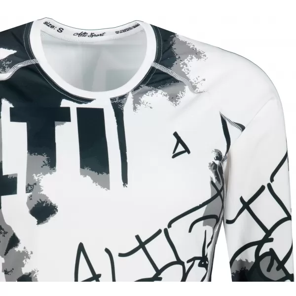  Tricou funcțional pentru femei cu mâneci lungi premium ALTISPORT VOJ/ALW076TR03 ALB -ȘI -BLACK 