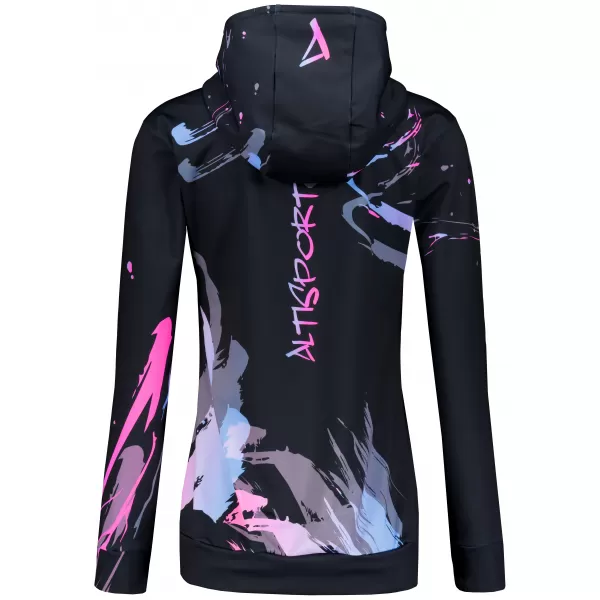  Premium cu hanorac funcțional pentru femei ALTISPORT VOJ/ALW074MI01 NEGRU -PINK 