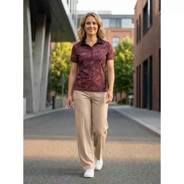  Tricou funcțional pentru femei cu guler premium ALTISPORT VOJ/ALW084TR05 MARO 