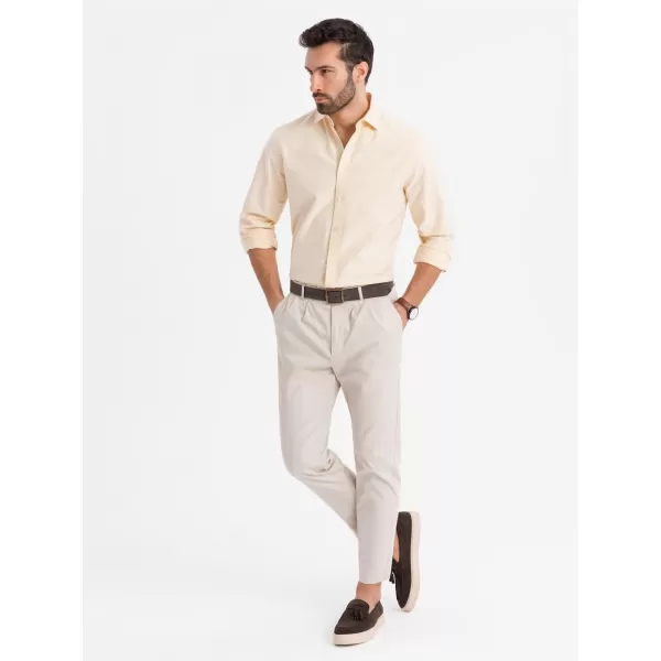  Cămaşă OMBRE OM-SHOS-0183 GALBEN STRĂLUCITOR 