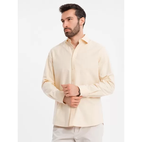  Cămaşă OMBRE OM-SHOS-0183 GALBEN STRĂLUCITOR 