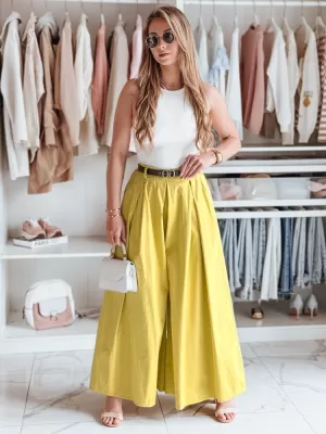 Pantalonii pentru doamne DSTREET FLOWES UY2589 CHIHLIMBAR