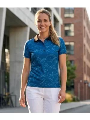 Tricou funcțional pentru femei cu guler premium ALTISPORT VOJ/ALW084TR05 ALBASTRU