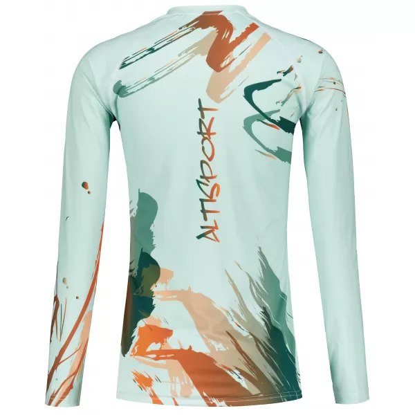  Tricou funcțional pentru femei cu mâneci lungi premium ALTISPORT VOJ/ALW074TR03 VERDE/PORTOCALIU 