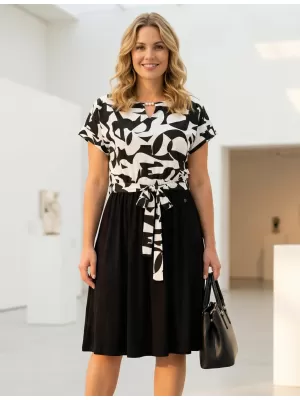 Rochie KIXMI URIA NEGRU/ALB