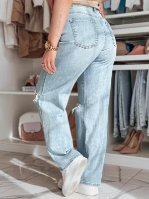 Pantalonii pentru doamne DSTREET STYLLEG UY2491 ALBASTRU