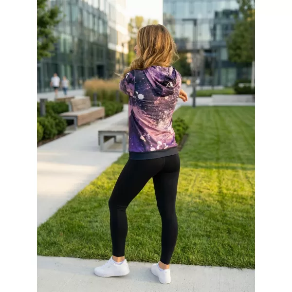  Premium cu hanorac funcțional pentru femei ALTISPORT VOJ/ALW055MI01 NEGRU -VIOLET 