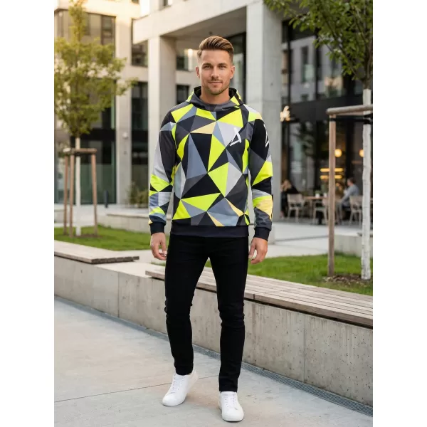  Premium cu hanorac funcțional pentru bărbați ALTISPORT VOJ/ALM007MI01 NEGRU/FLUO YELLOW 