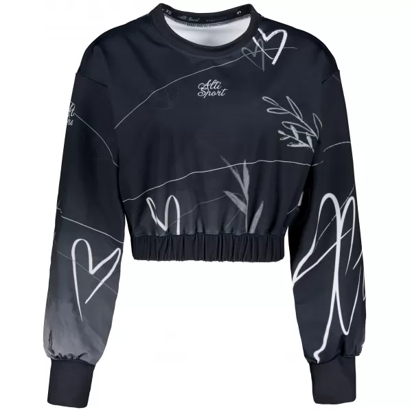  Premium cu hanorac decupat funcțional pentru femei ALTISPORT VOJ/ALW083MI08 ALB -NEGRU 