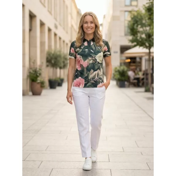  Tricou funcțional pentru femei cu guler premium ALTISPORT VOJ/ALW097TR05 FLORI ROZ 