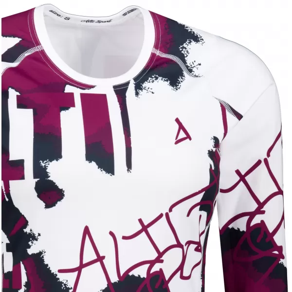  Tricou funcțional pentru femei cu mâneci lungi premium ALTISPORT VOJ/ALW076TR03 ALB/VIN 