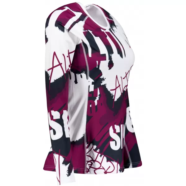  Tricou funcțional pentru femei cu mâneci lungi premium ALTISPORT VOJ/ALW076TR03 ALB/VIN 