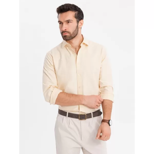  Cămaşă OMBRE OM-SHOS-0183 GALBEN STRĂLUCITOR 