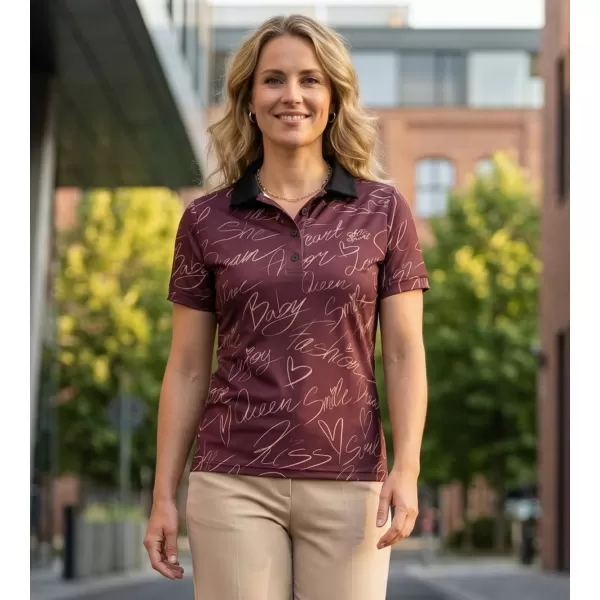  Tricou funcțional pentru femei cu guler premium ALTISPORT VOJ/ALW084TR05 MARO 