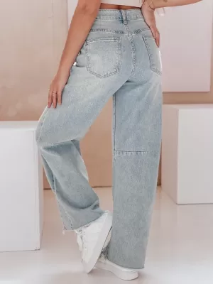 Pantalonii pentru doamne DSTREET BAGETSON UY2431 GRI DESCHIS