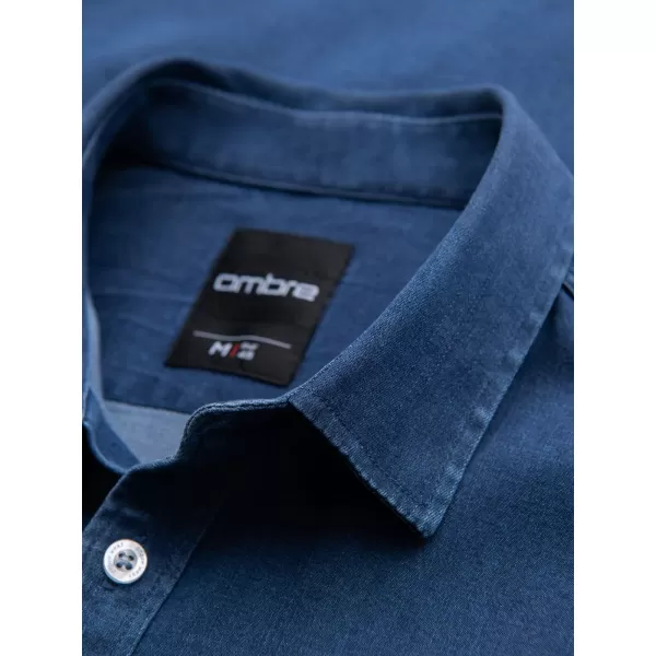  Cămaşă OMBRE OM-SHDS-0180 ALBASTRU ÎNCHIS 
