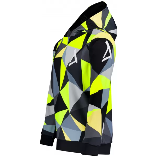 Premium cu hanorac funcțional pentru bărbați ALTISPORT VOJ/ALM007MI01 NEGRU/FLUO YELLOW 